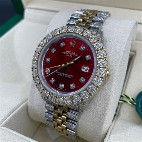 bust down rolex red face replica|iced out rolex for cheap.